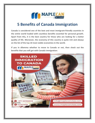 5 Benefits of Canada Immigration