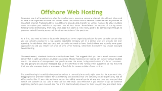 Offshore Web Hosting