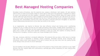 Best Managed Hosting Companies