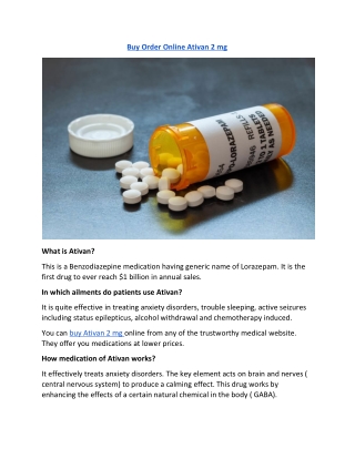 Buy Order Online Ativan 2 mg