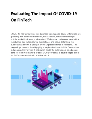 Evaluating The Impact Of COVID-19 On FinTech