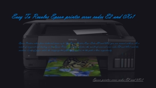 Easy To Resolve Epson printer error codes E2 and 0Xc1