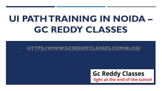 UI Path Training in Noida – Gc Reddy Classes