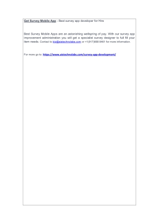 Get Survey Mobile App - Best survey app developer for Hire
