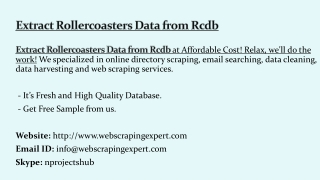 Extract Rollercoasters Data from Rcdb