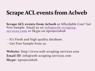 Scrape ACL events from Aclweb