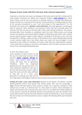 Dispose of your moles with first rate laser mole removal organization