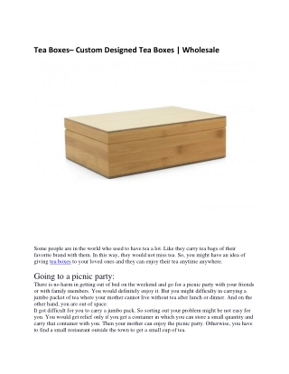 Tea Boxes– Custom Designed Tea Boxes | Wholesale