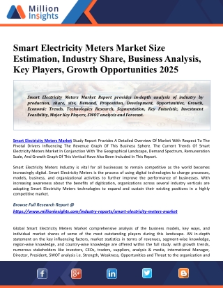 Smart Electricity Meters Market: Rising Demand, Future Scope, Market Status, And Forecasts, 2020-2026