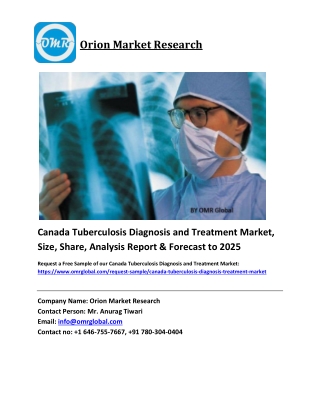 Canada Tuberculosis Diagnosis and Treatment Market Size, Share and Forecast 2019-2025