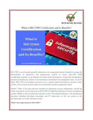 What is ISO 27001 Certification and its Benefits?