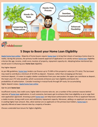 5 Steps to Boost your Home Loan Eligibility