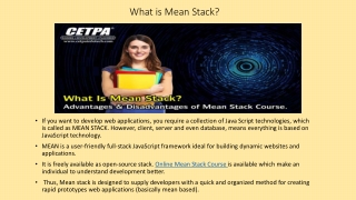 Online Mean Stack Course Advantages & Disadvantages