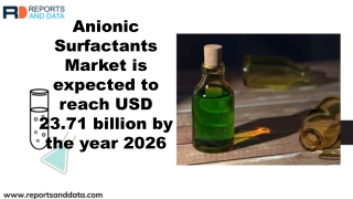 Anionic Surfactants Market is expected to grow USD 23.71 Billion by 2026