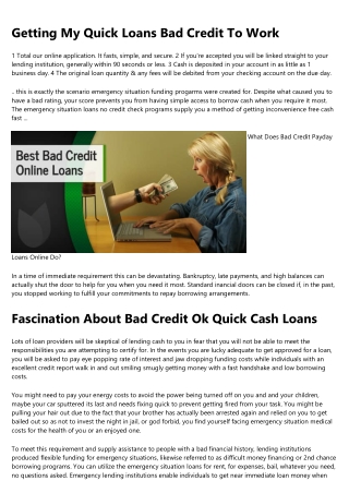 Unknown Facts About Bad Credit Ok Quick Cash Loans