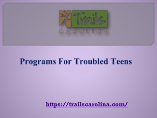 Programs For Troubled Teens - www.trailscarolina.com