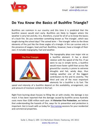 Do You Know the Basics of Bushfire Triangle?