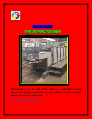 Used Offset Printing Machine Available For Sale