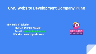 CMS Website Development Company In Pune - OBY India IT Solution |