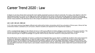 Career trend 2020: Law