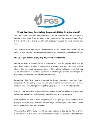 What Are Your Gas Safety Responsibilities As A Landlord