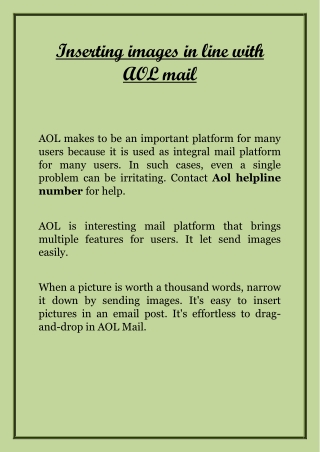 Inserting images in line with AOL mail