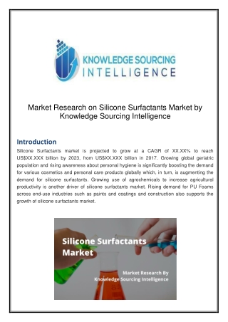 Market Research on Silicone Surfactants Market by Knowledge Sourcing