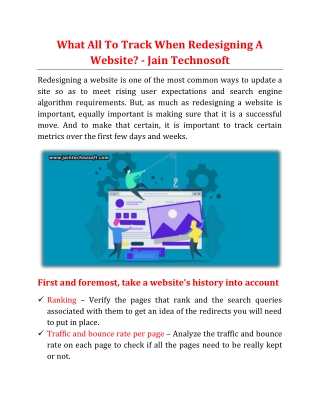 What All To Track When Redesigning A Website - Jain Technosoft