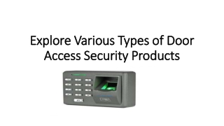 Types of Door Access Security Products Explore Various