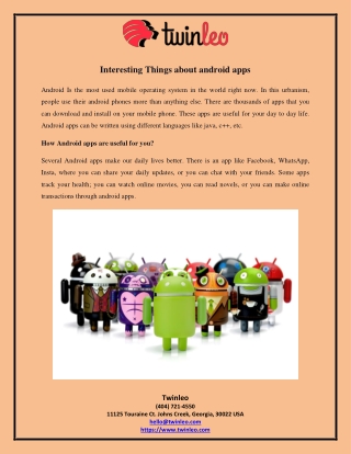 Interesting Things about android apps