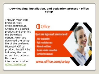 Downloading, installation, and activation process - office setup