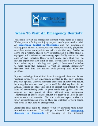 When To Visit An Emergency Dentist?