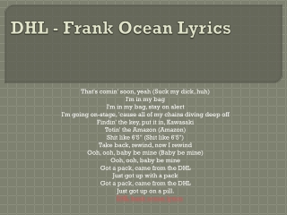 DHL - Frank Ocean Lyrics