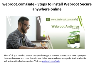 webroot.com/safe - Steps to install Webroot Secure anywhere online