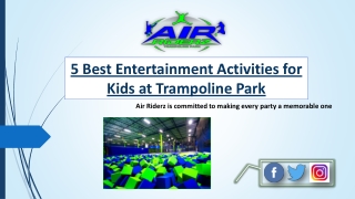 5 Best Entertainment Activities for Kids at Trampoline Park