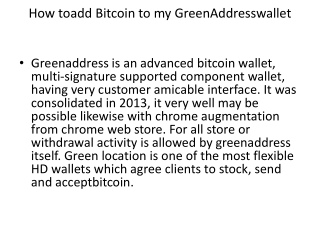 @ 1-810-355-4365 @!!How would I add Bitcoin to my GreenAddress wallet