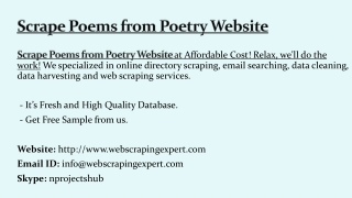 Scrape Poems from Poetry Website
