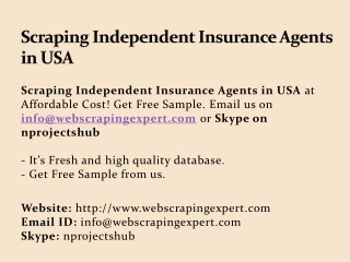 Scraping  Independent Insurance Agents in USA