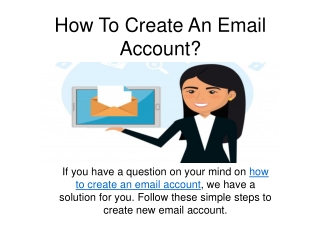 How To Create An Email Account