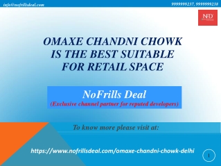 Omaxe Chandni Chowk Is The Best Suitable For Retail Space