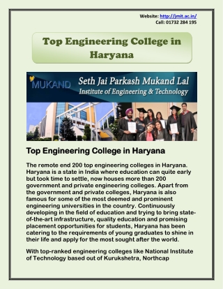 Top Engineering College in Haryana - Top 10 Engineering Colleges