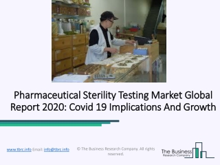 Pharmaceutical Sterility Testing Market Strategies and Forecast Worldwide 2020