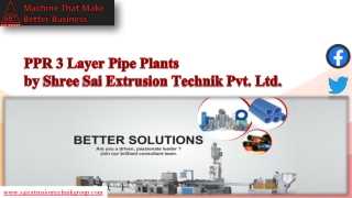 PP R3 Layer HDPE Pipe Extrusion Machinery Lines | Shree Sai Extrusion