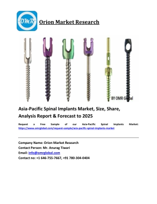 Asia-Pacific Spinal Implants Market Size, Share and Forecast 2019-2025