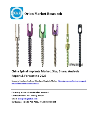 China Spinal Implants Market Size, Share and Forecast 2019-2025