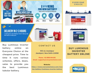 Buy Luminous Inverter Battery Online