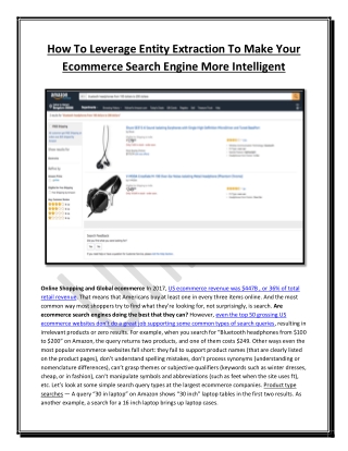 How To Leverage Entity Extraction To Make Your Ecommerce Search Engine More Intelligent