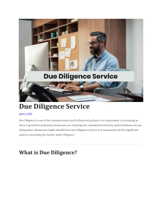 Due Diligence Service