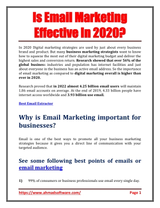 Is email marketing effective in 2020