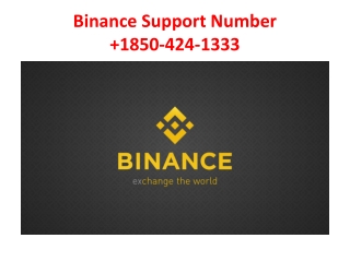 Binance Support Number  1850-424-1333